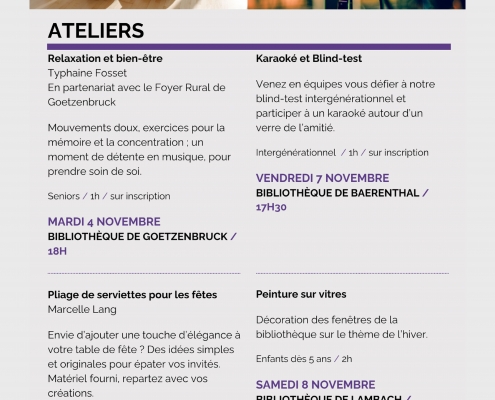 Programme médiathèque